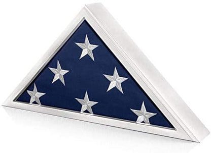 Memorial Flag Display Case for Burial and Presentation Flags, American and Foreign Military Service Commemoration, 5x9 Feet (White)