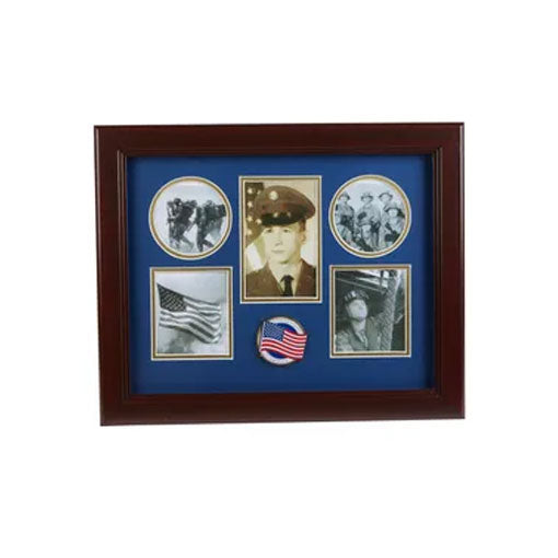 American Flag Medallion 5 Picture Collage Frame