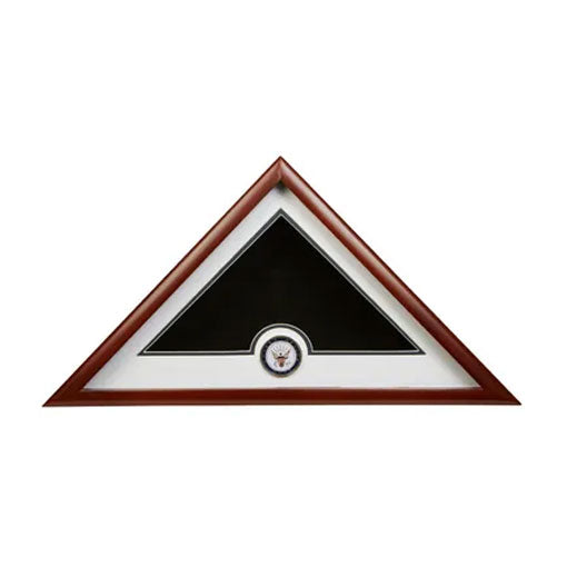 US Flag Display Case with Navy Medallion, White Felt Color Case
