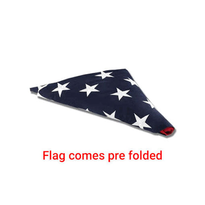 Pre Folded American flag – Great for flag display cases, flag frames, and flag display - 5 ft x 9.5 ft Cotton Flag.
