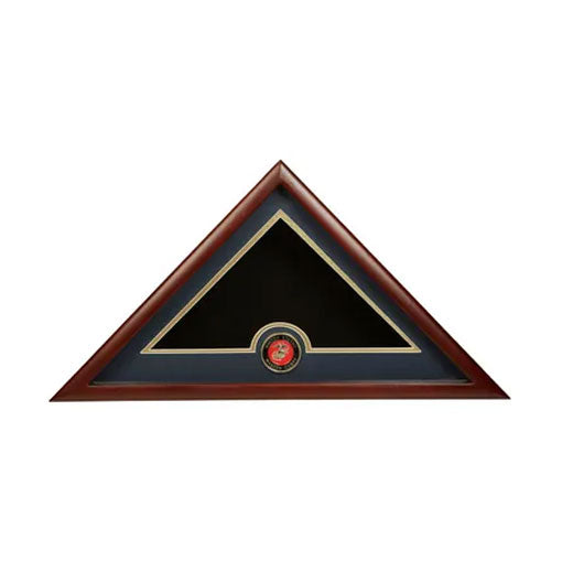 US Flag Display Case with Marine Corps Medallion.