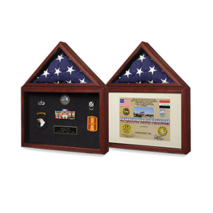 Air force Flag and medal display box- Shadow Box - Cherry Material.