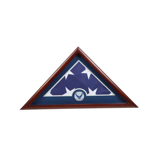 US Flag Display Case with Aim High Air Force Medallion