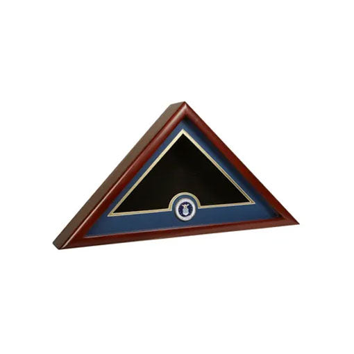 US Flag Display Case with Air Force Medallion - mahogany