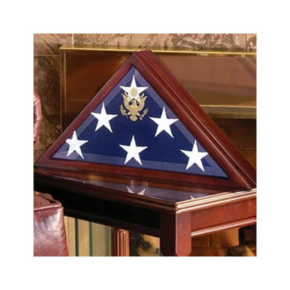 American Burial Flag Box, Large Coffin Flag Display Case - Folded American Flag 5' x 9.5' (Burial Flag).