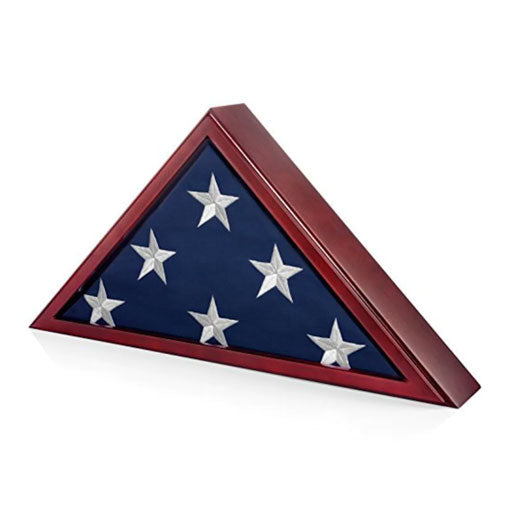 Memorial Flag Display Case for Burial and Presentation Flags Display, 5x9 Feet - Mahogany Color.
