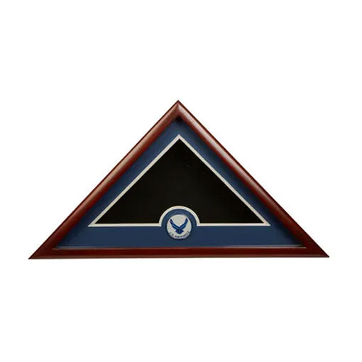 US Flag Display Case with Aim High Air Force Medallion.