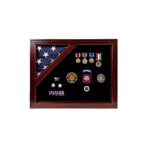 American Corner flag and medal display case, Fit 3 x 5 Flag