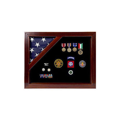 American Corner flag and medal display case, Fit 3 x 5 Flag