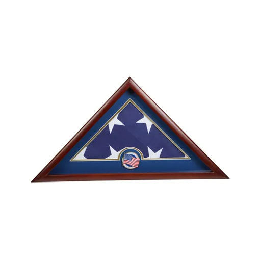 Medallion Flag Display Case, Memorial Flag Display case with US Flag.