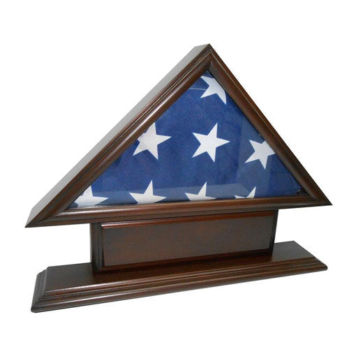 Flags Connections - Coin and Coins 5'x9' Flag Case for Veteran / Funeral / Burial Flag - With Name Plate.