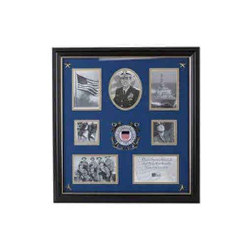 U.S. Coast Guard Medallion 7 Picture Collage Frame with Stars