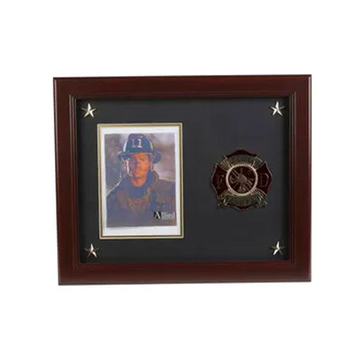Firefighter Medallion 5-Inch by 7-Inch Picture Frame with Stars