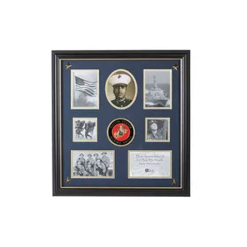 U.S. Marine Corps Medallion 7 Picture Collage Frame with Stars