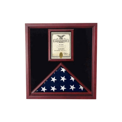 Flag and Document Case - Vertical 8 1/2 x 11 Document for Hanging Medals and Other Memorabilia - fit 5'x9.5' flag.