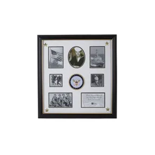 U.S. Navy Medallion 7 Picture Collage Frame with Stars