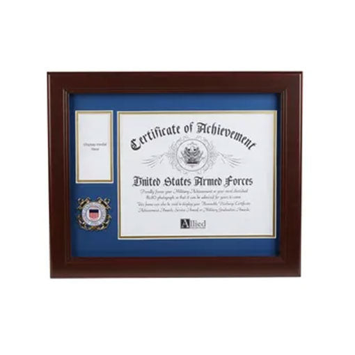 U.S. Coast Guard Medallion 8-Inch by 10-Inch Certificate and Medal Frame