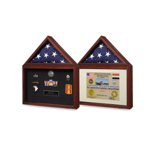 Flag display case - Flag shadow box, flag and medals Case - Fit 5' x 9.5' Flag.