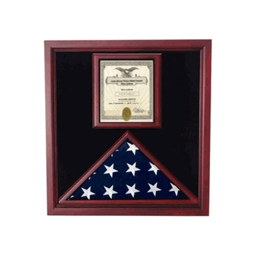 Award and flag display case display Case - Fit 5' x 9.5' Flag.