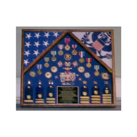Military 2 Flag Shadow case, 2 Flag Military flag display case -Fit 3' x 5' Flag.