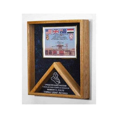 Flag case - Shadow Box - Black or Red or Green or Blue Background Color.