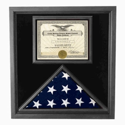 Flag and Certificate Case Black Frame, flag certificate holder