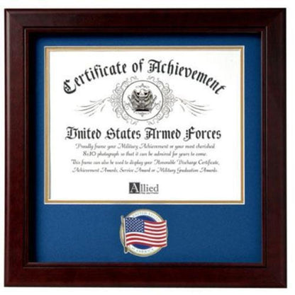 Flag Connections US American Flag Certificate of Achievement Picture Frame with Medallion.