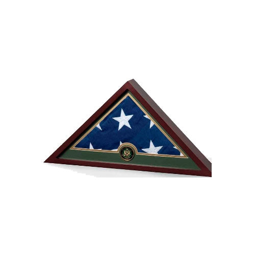 Flag Frame - Army, Army Flag Display Case, Mahogany Hardwood