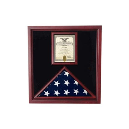 Flag and Document Case - Vertical 8 1/2 x 11 Document - Oak Material.