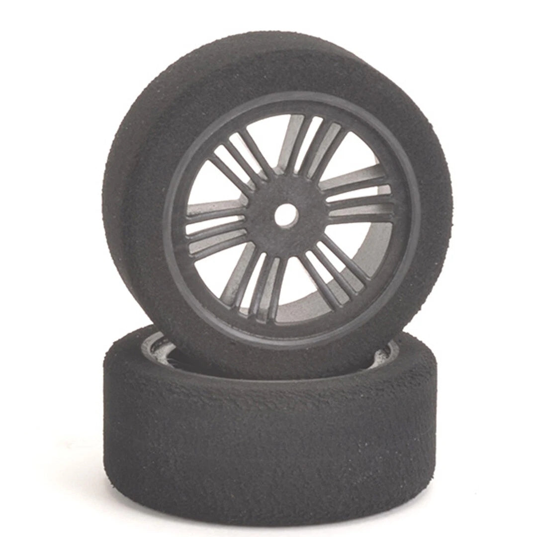Contact RC J13573 1/10 Foam Front Tires 26mm 35Shore JAP Black Carbon Wheels (2)