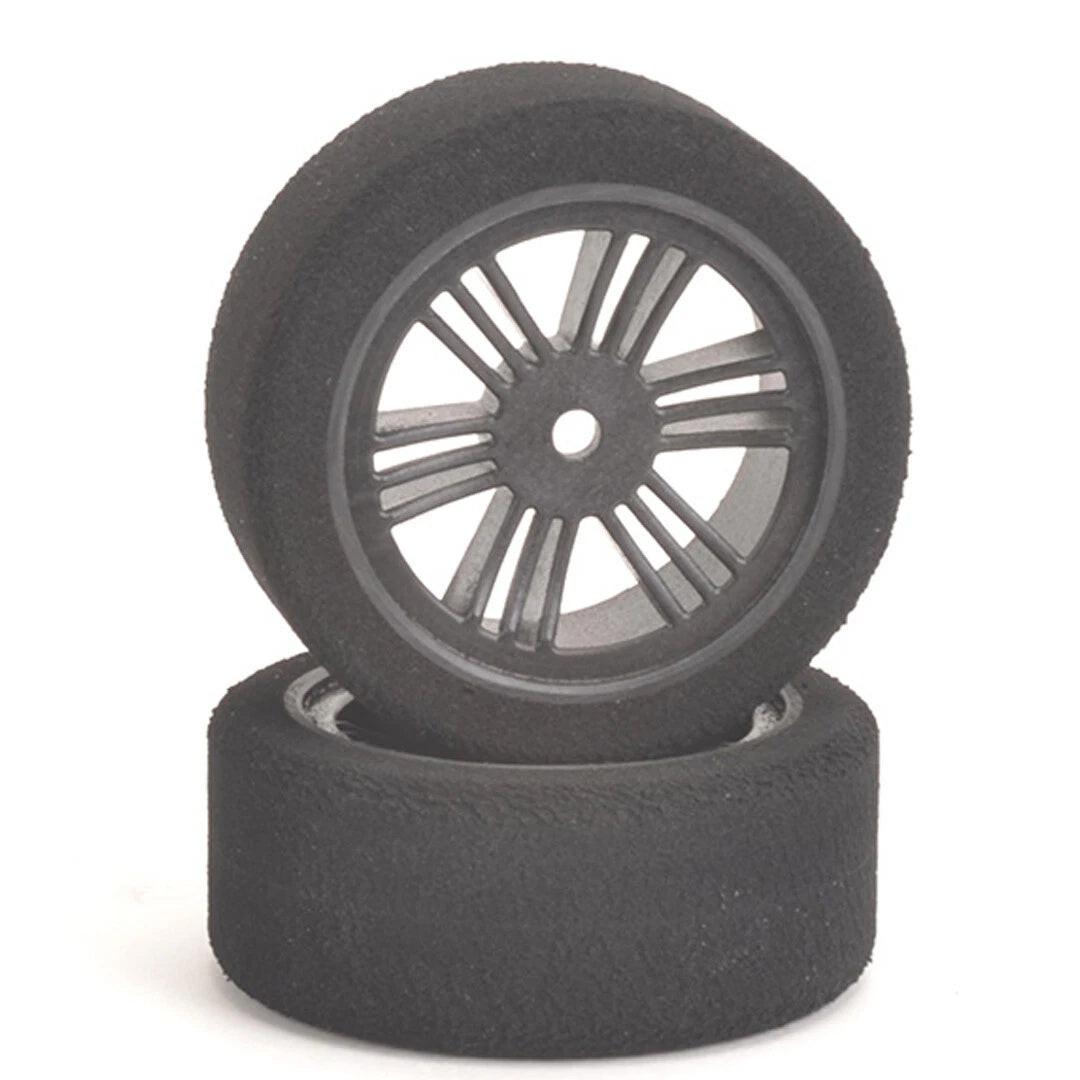 Contact RC J13573 1/10 Foam Front Tires 26mm 35Shore JAP Black Carbon Wheels (2)