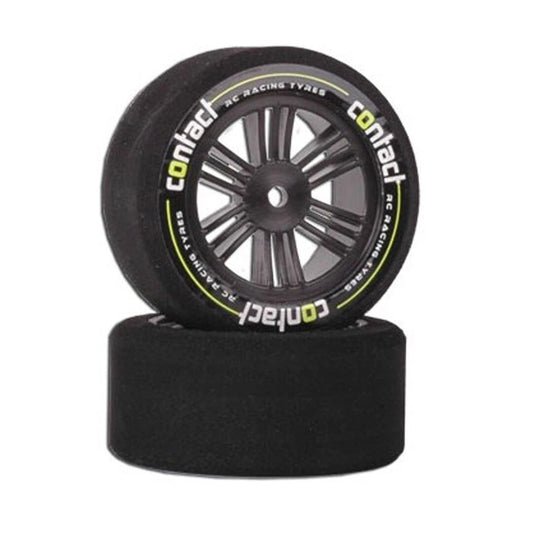 Contact RC J1A73 1/10 Front Double Compound A Soft Black Carbon Wheels (2)