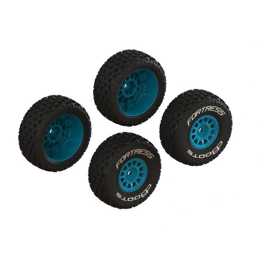 Arrma ARA-1571 dBoots 'FORTRESS' Glued Tire Set Blue (2 Pairs) 1/16 Mojave Grom