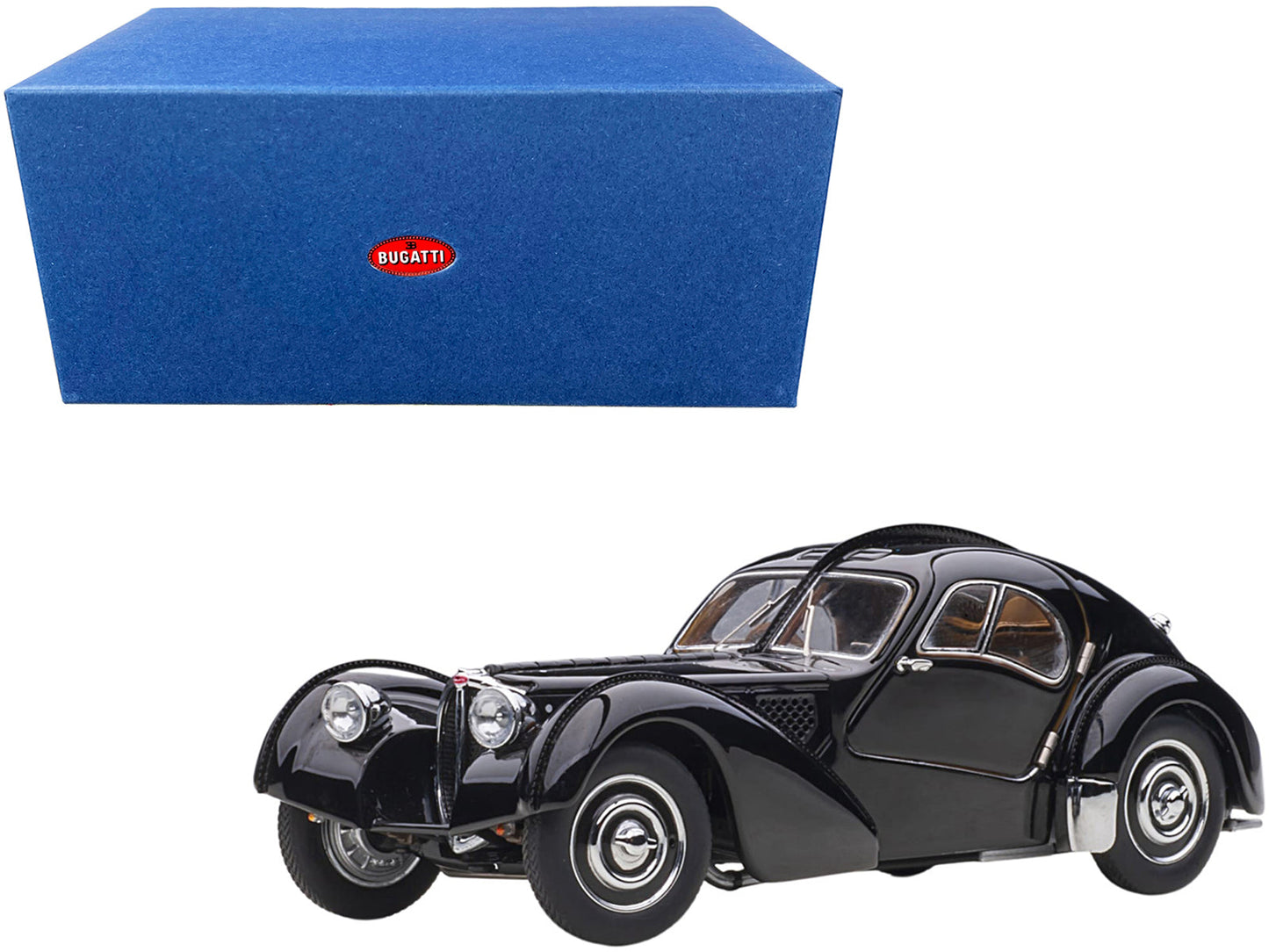 1938 Bugatti Type 57SC Atlantic with Disc Wheels Black 1/43 Diecast Model Car by Autoart  free shipping USA