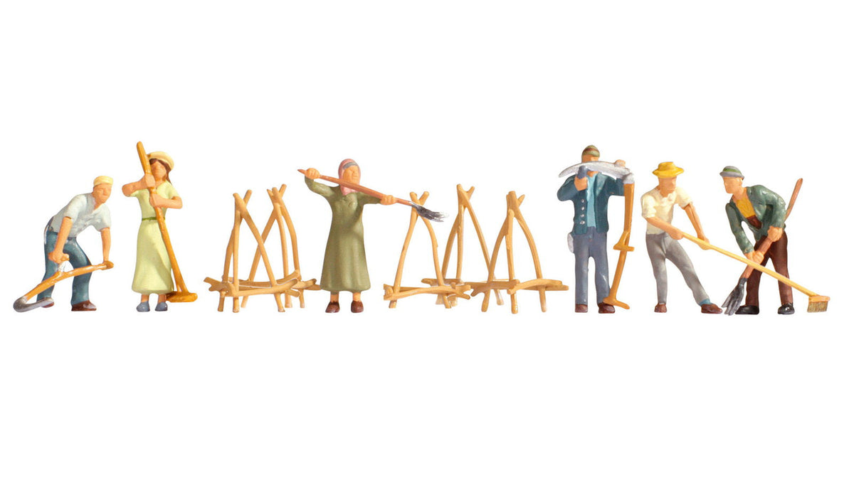 Noch 15619 HO Scale Hay Harvest Figure Set, 6 Figures
