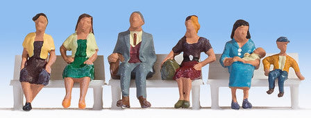 Noch 15533 HO Scale Seated People -- Set #3 pkg(6)