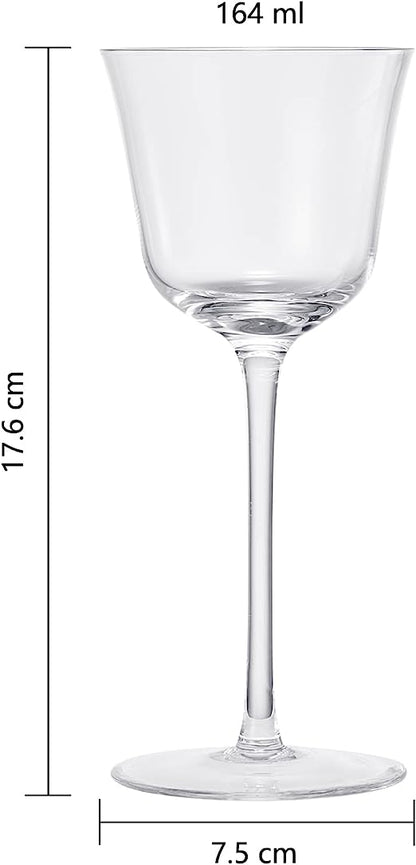 Vintage Crystal Nick & Nora/Wine Coupe Glasses - Set of 2 - Clear Radiance - Cocktails, Wine, Whiskey, Gin, Cocktail Glass - Hand Blown Classy Glass - Timeless Art Deco Design - Long Stemmed (5 OZ) by The Wine Savant