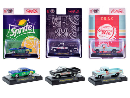"Sodas" Set of 3 pieces Release 55 Limited Edition to 10000 pieces Worldwide 1/64 Diecast Model Cars by M2 Machines  free shipping USA