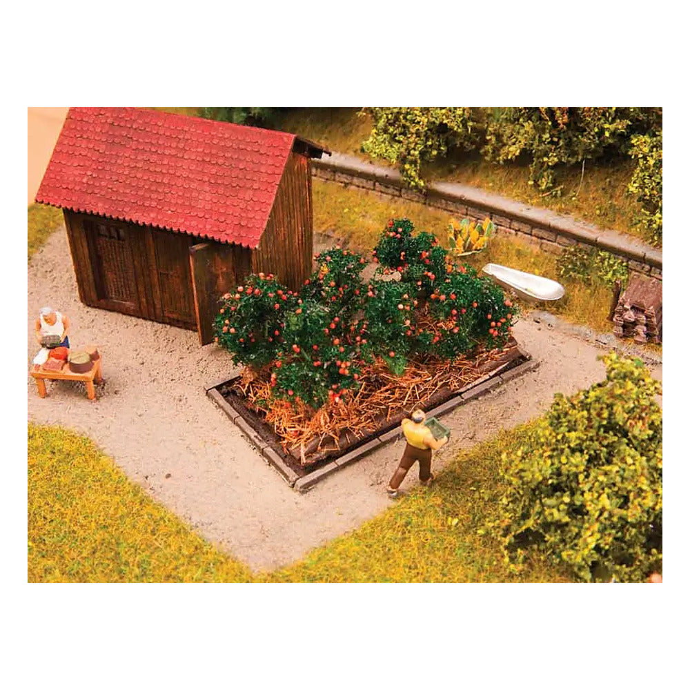 Noch 13215 HO Scale Garden Plot - Assembled - Deco Minis -- 6 Tomato Plants