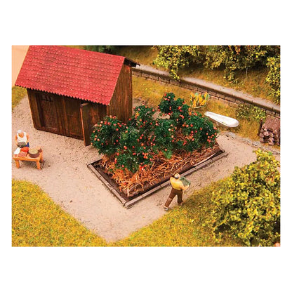 Noch 13215 HO Scale Garden Plot - Assembled - Deco Minis -- 6 Tomato Plants
