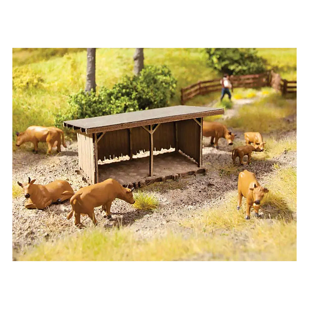 Noch 14379 HO Scale Cattle Shed - Laser-Cut Minis -- Laser-Cut Kit