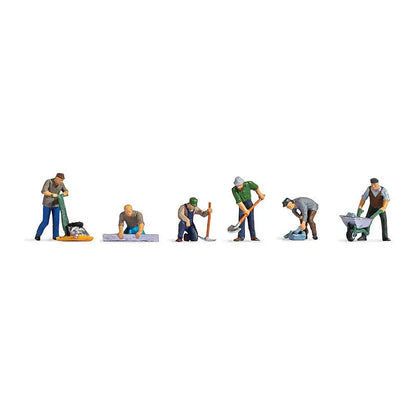 Noch 15112 HO Scale Working People -- Road Workers with Accessories pkg(6)