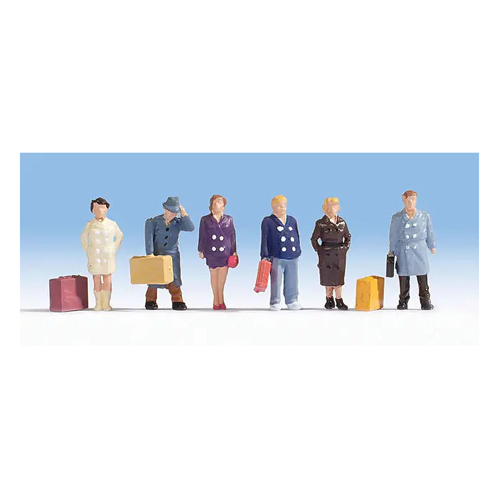 Noch 15219 HO Scale Passengers w/Luggage -- Set #2 pkg(6)