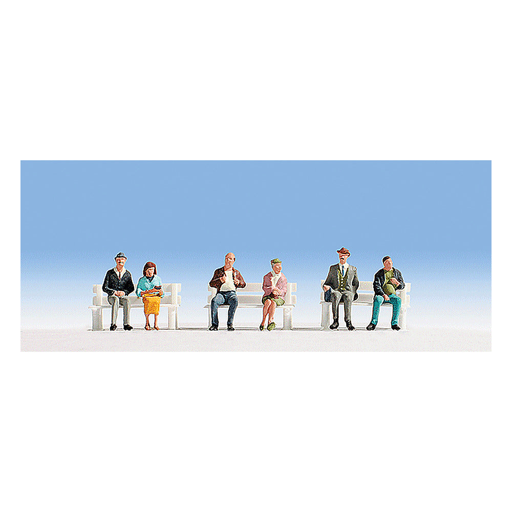 Noch 15242 HO Scale Seated Passengers w/Legs -- pkg(6)