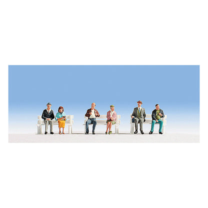 Noch 15242 HO Scale Seated Passengers w/Legs -- pkg(6)