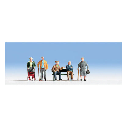 Noch 15551 HO Scale Senior Citizens -- With Accessories pkg(5)