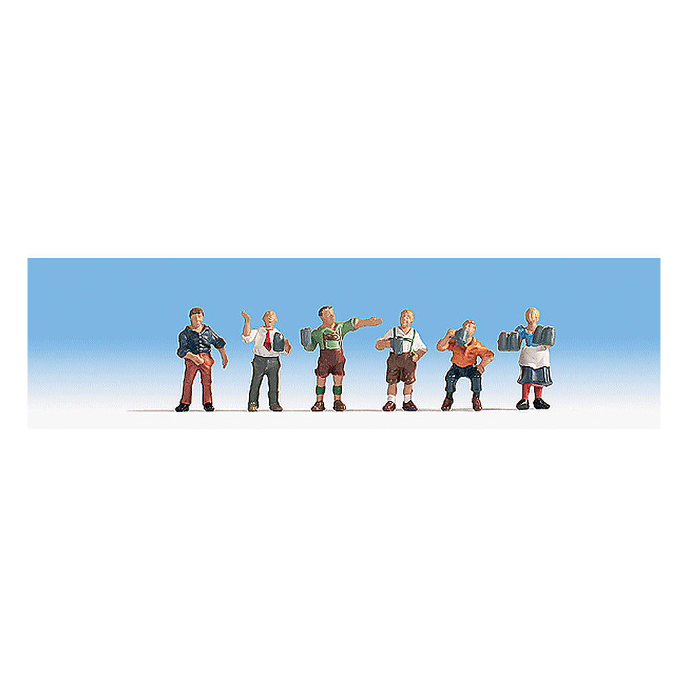 Noch 15558 HO Scale Beer Garden Figures -- pkg(6)