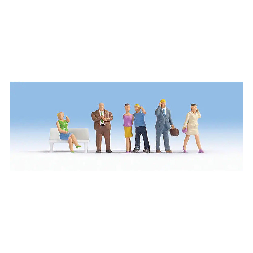 Noch 15574 HO Scale People w/Cell Phones -- pkg(6)
