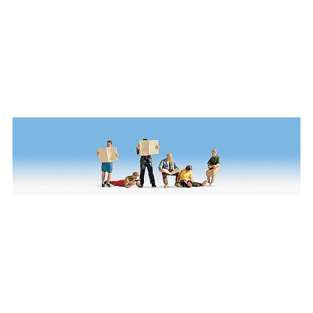 Noch 15575 HO Scale People Reading -- pkg(6)