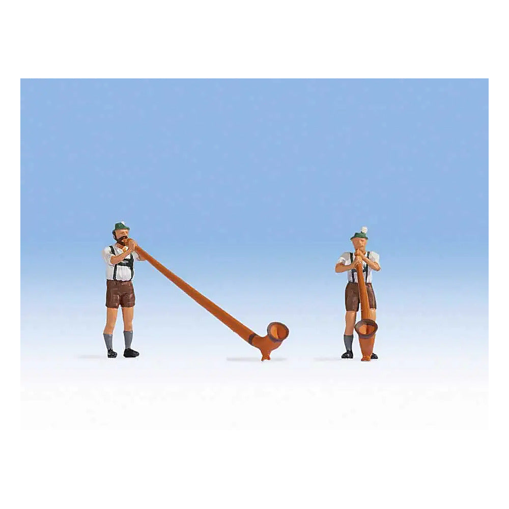Noch 15579 HO Scale Alpine Horn Blowers -- pkg(2)